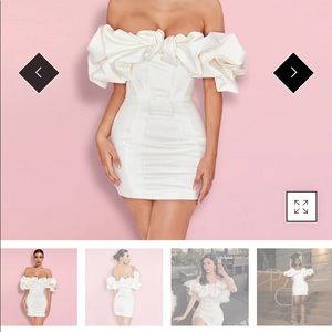 Bachelorette Off Shoulder Short Sleeve Frill Mini Dress-new in package